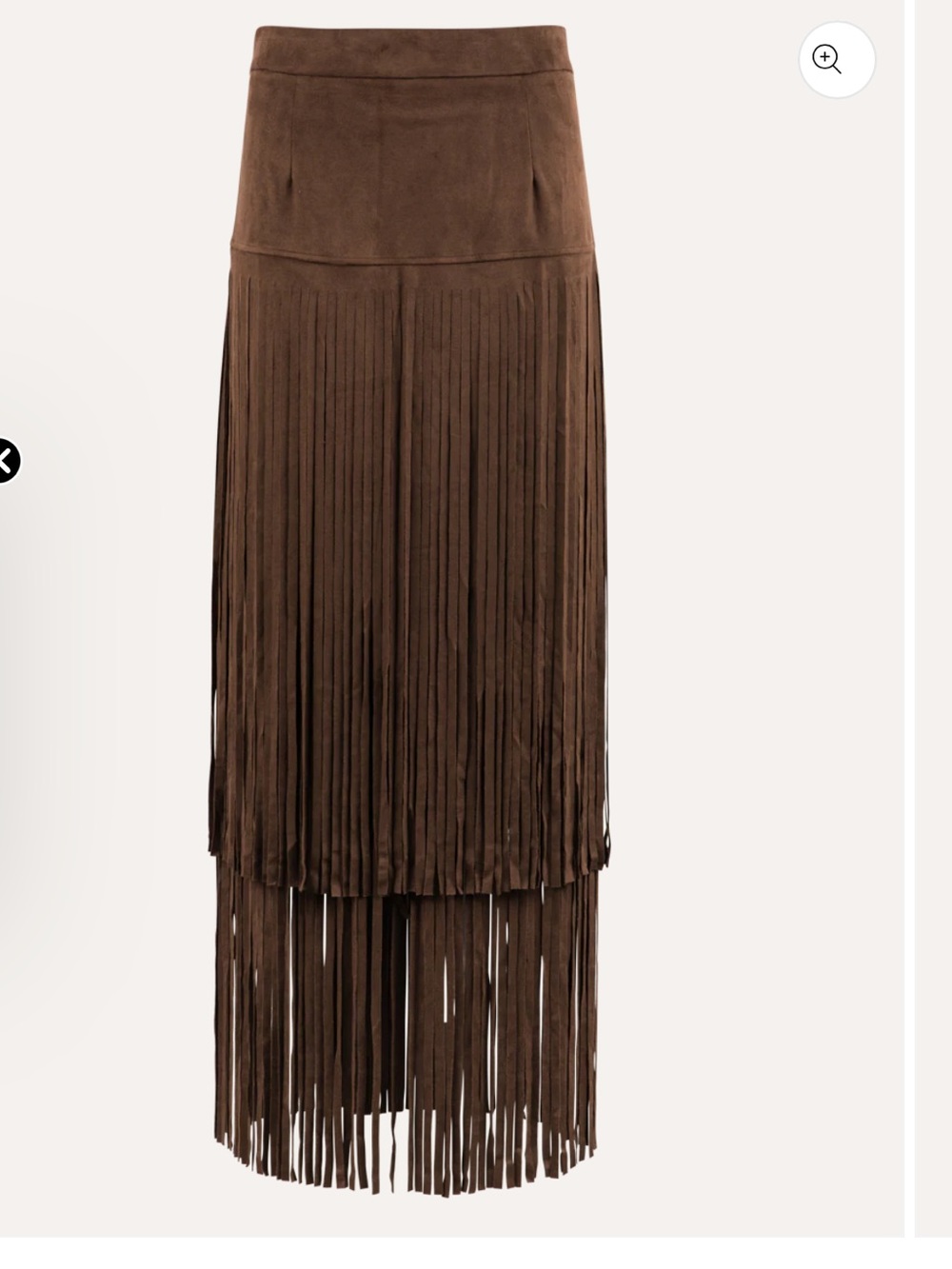 Pinto Ranch Chocolate Brown Suede Fringe Maxi Skirt - Picture 2 of 10